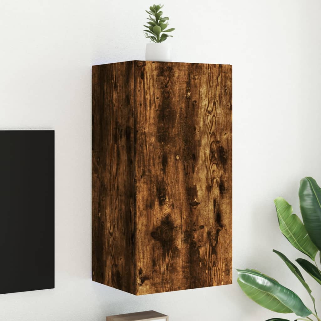 TV-Wandschrank mit LED-Leuchten Räuchereiche 40,5x35x80 cm - Pazzar.ch