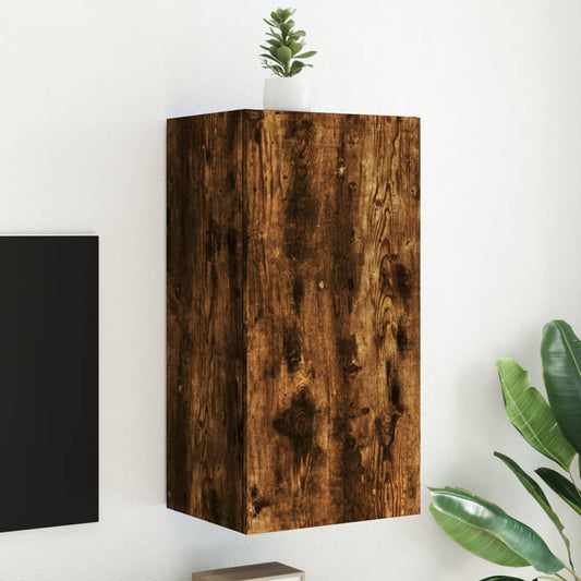 TV-Wandschrank mit LED-Leuchten Räuchereiche 40,5x35x80 cm - Pazzar.ch