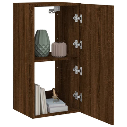 TV-Wandschrank mit LED-Leuchten Braun Eichen-Optik 40,5x35x80cm - Pazzar.ch