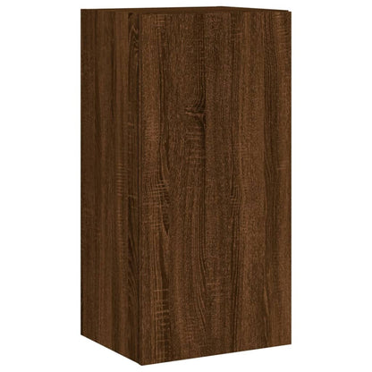 TV-Wandschrank mit LED-Leuchten Braun Eichen-Optik 40,5x35x80cm - Pazzar.ch