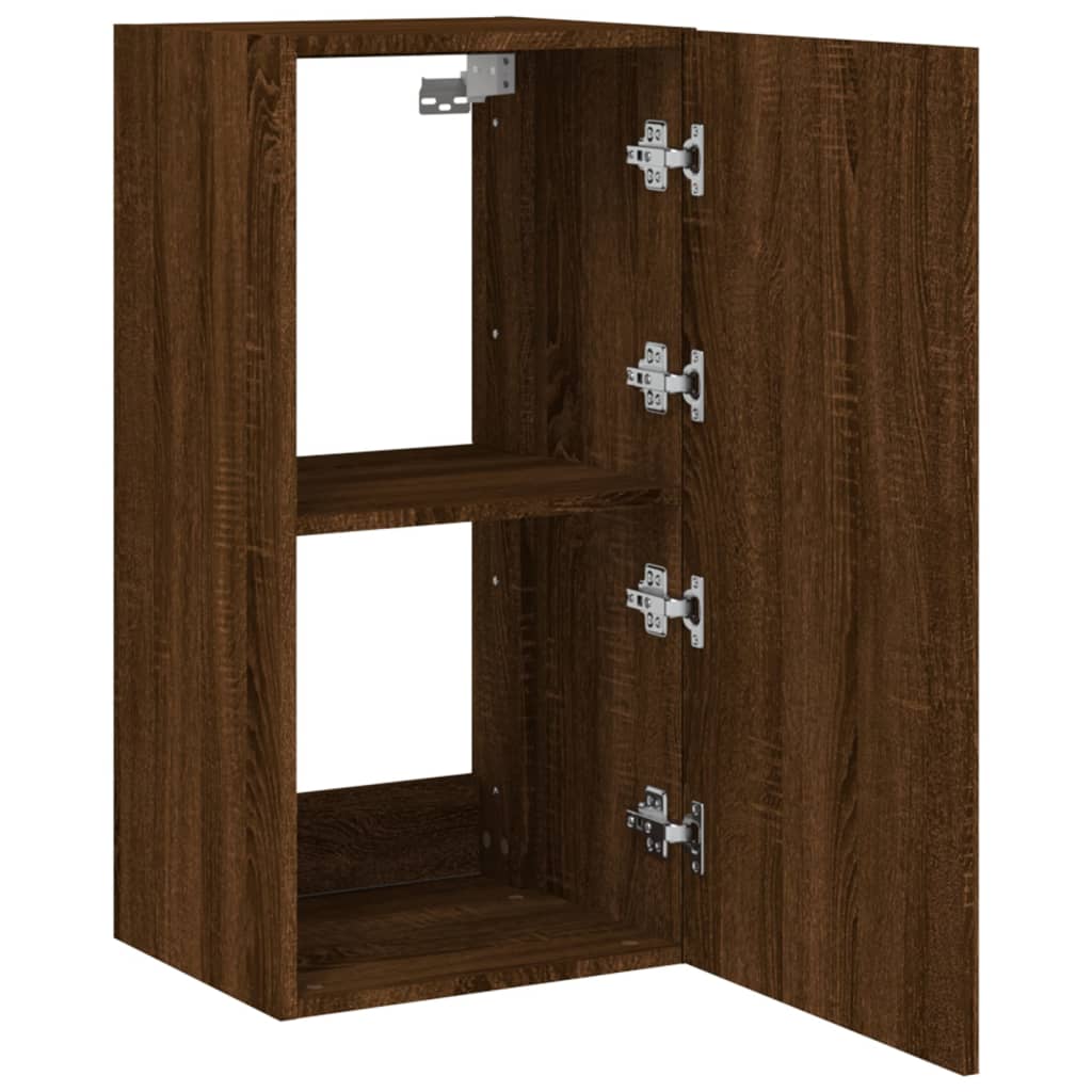 TV-Wandschrank mit LED-Leuchten Braun Eichen-Optik 40,5x35x80cm - Pazzar.ch