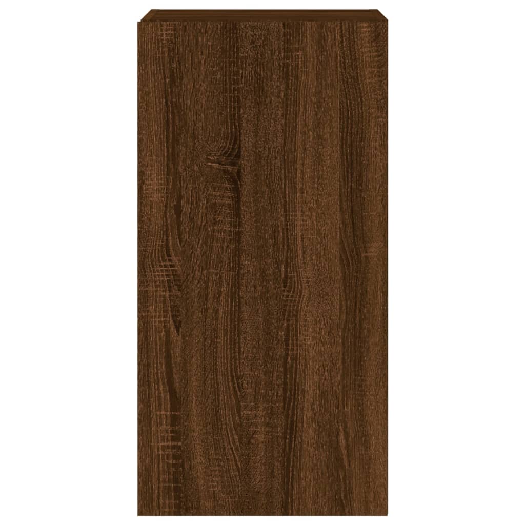 TV-Wandschrank mit LED-Leuchten Braun Eichen-Optik 40,5x35x80cm - Pazzar.ch