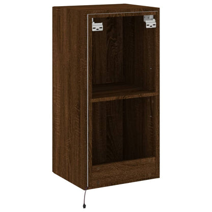 TV-Wandschrank mit LED-Leuchten Braun Eichen-Optik 40,5x35x80cm - Pazzar.ch