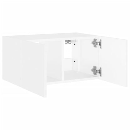 TV-Wandschrank mit LED-Leuchten Weiß 60x35x31 cm - Pazzar.ch