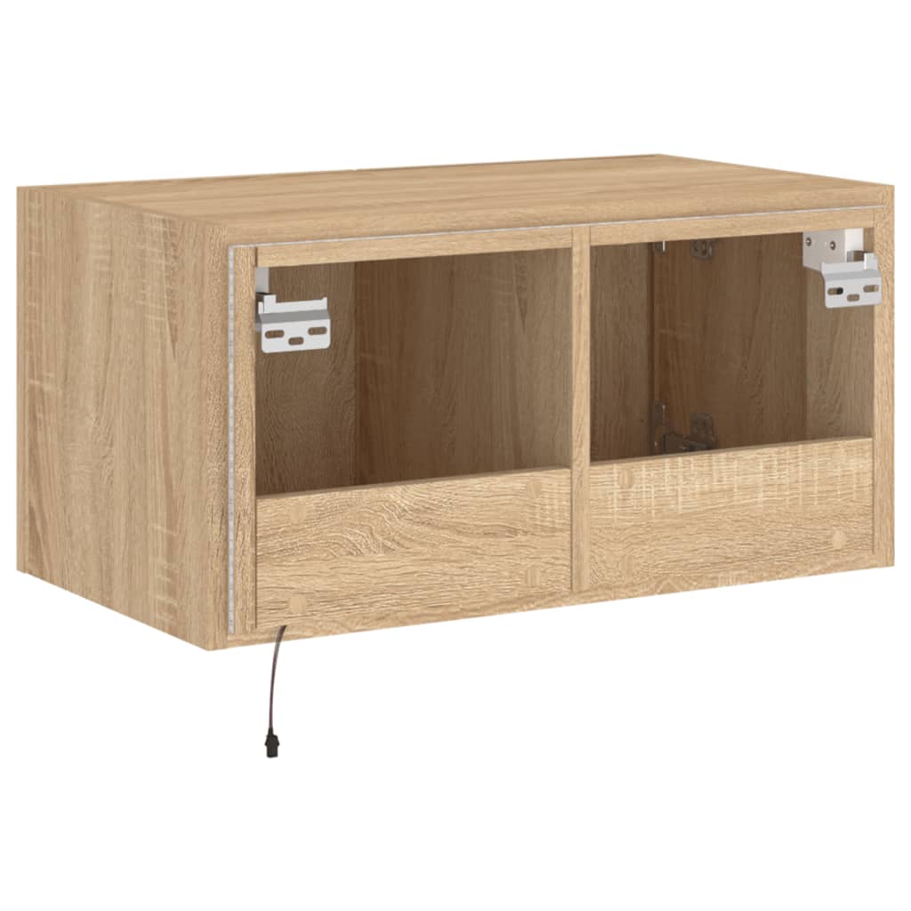 TV-Wandschrank mit LED-Leuchten Sonoma-Eiche 60x35x31 cm - Pazzar.ch