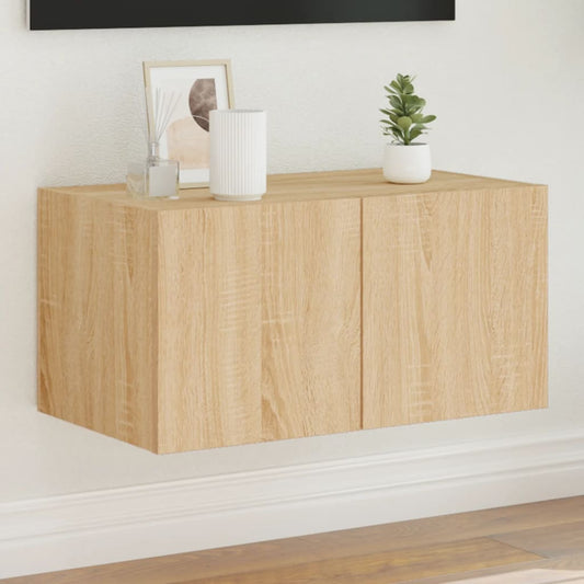 TV-Wandschrank mit LED-Leuchten Sonoma-Eiche 60x35x31 cm - Pazzar.ch