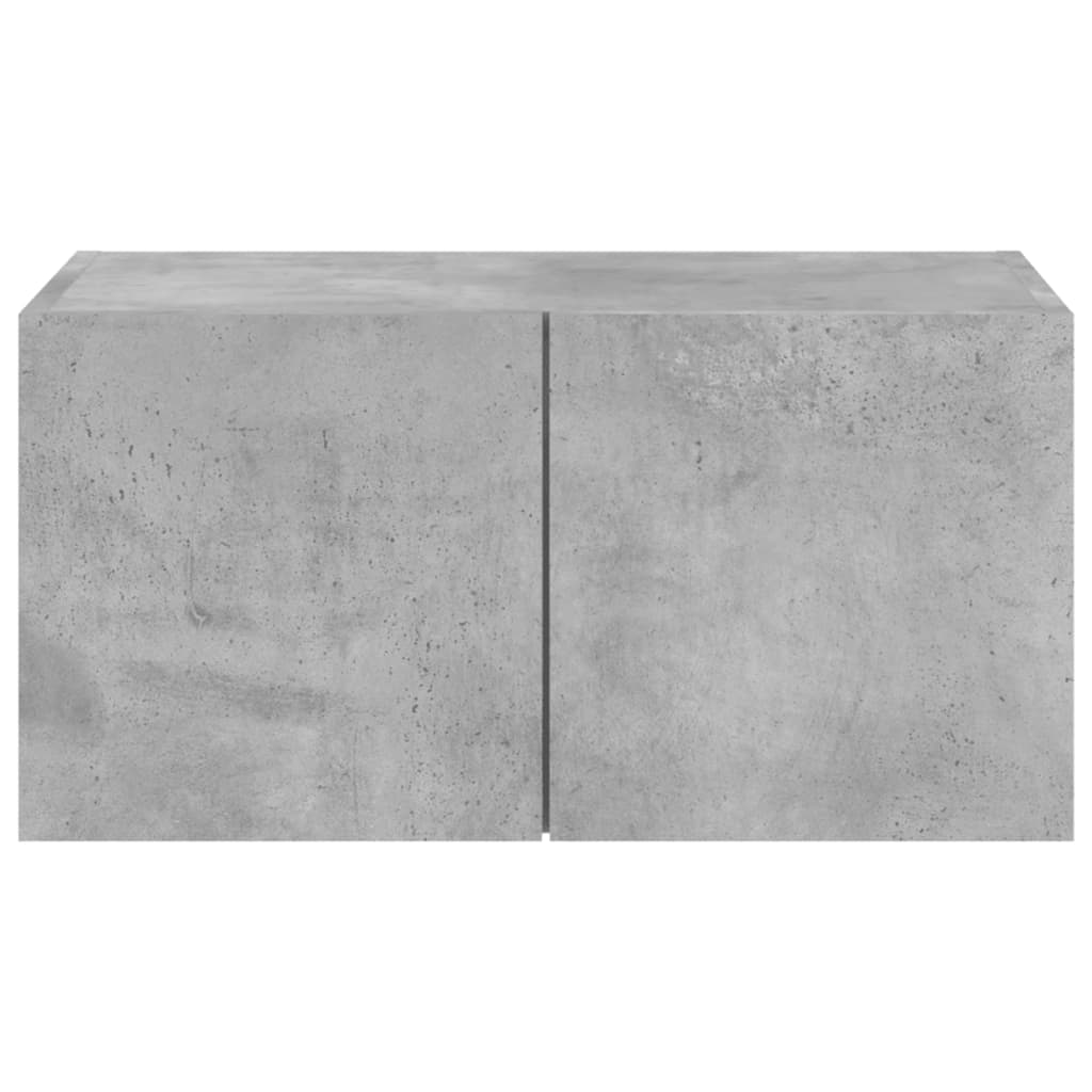 TV-Wandschrank mit LED-Leuchten Betongrau 60x35x31 cm - Pazzar.ch