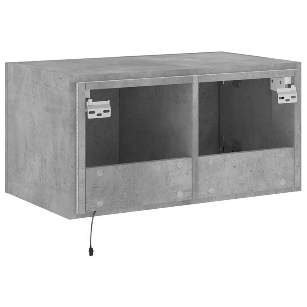 TV-Wandschrank mit LED-Leuchten Betongrau 60x35x31 cm - Pazzar.ch
