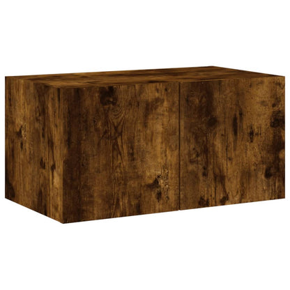 TV-Wandschrank mit LED-Leuchten Räuchereiche 60x35x31 cm - Pazzar.ch