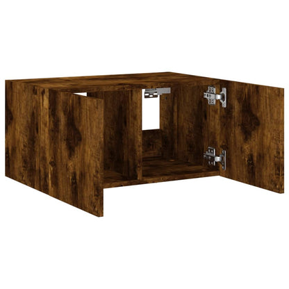 TV-Wandschrank mit LED-Leuchten Räuchereiche 60x35x31 cm - Pazzar.ch