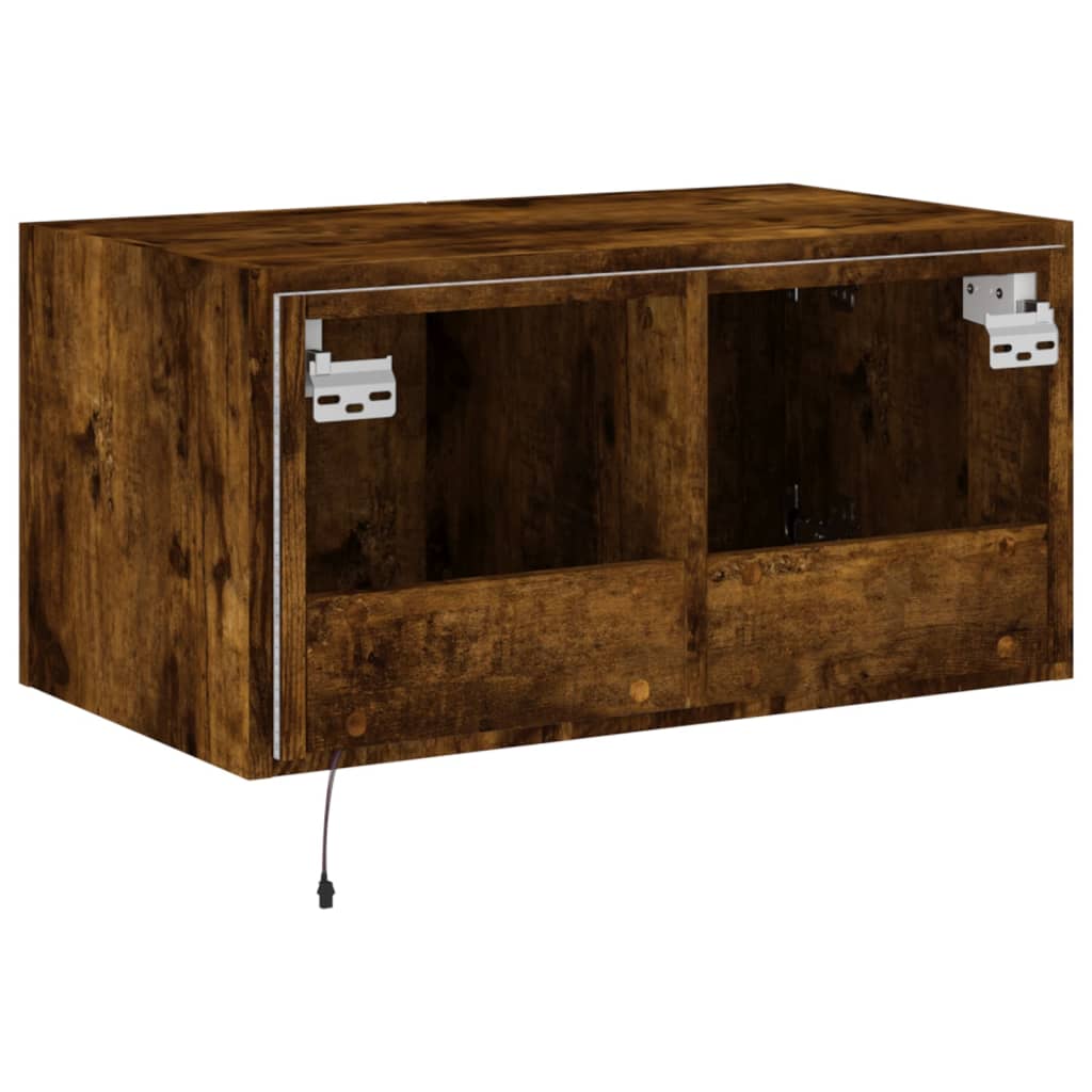 TV-Wandschrank mit LED-Leuchten Räuchereiche 60x35x31 cm - Pazzar.ch