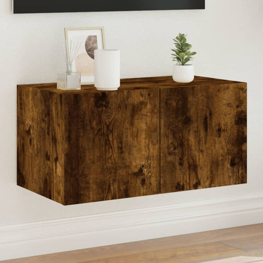 TV-Wandschrank mit LED-Leuchten Räuchereiche 60x35x31 cm - Pazzar.ch
