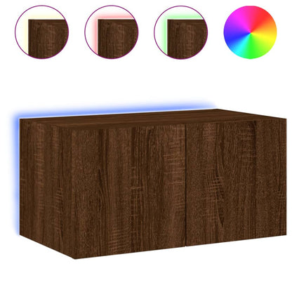 TV-Wandschrank mit LED-Leuchten Braun Eichen-Optik 60x35x31 cm - Pazzar.ch