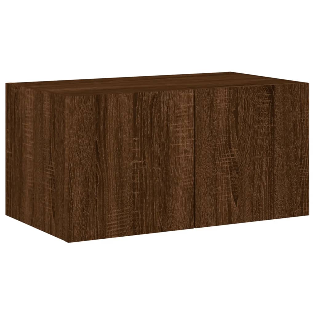TV-Wandschrank mit LED-Leuchten Braun Eichen-Optik 60x35x31 cm - Pazzar.ch