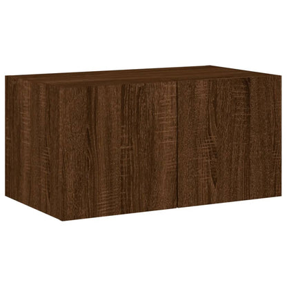 TV-Wandschrank mit LED-Leuchten Braun Eichen-Optik 60x35x31 cm - Pazzar.ch