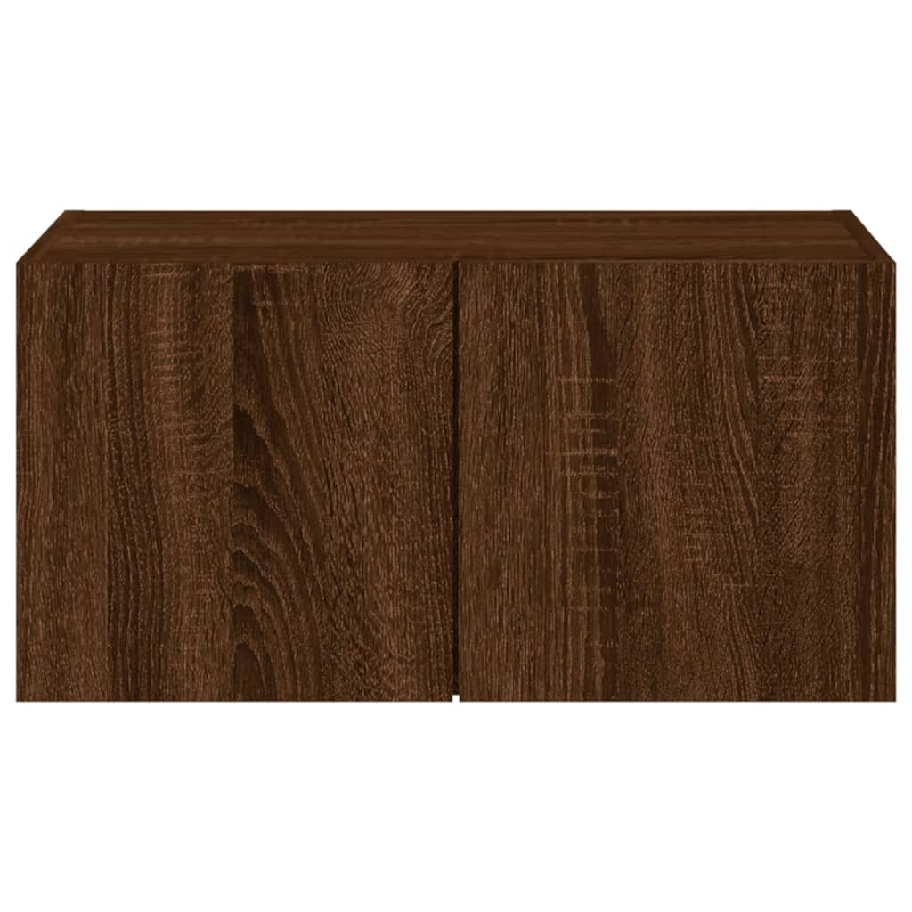 TV-Wandschrank mit LED-Leuchten Braun Eichen-Optik 60x35x31 cm - Pazzar.ch