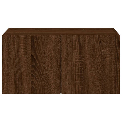 TV-Wandschrank mit LED-Leuchten Braun Eichen-Optik 60x35x31 cm - Pazzar.ch