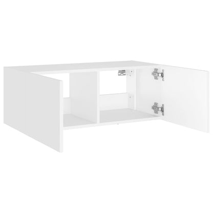 TV-Wandschrank mit LED-Leuchten Weiß 80x35x31 cm - Pazzar.ch