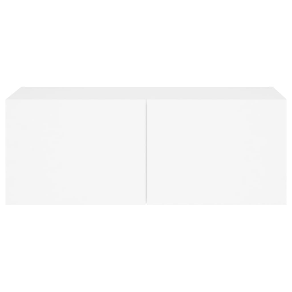 TV-Wandschrank mit LED-Leuchten Weiß 80x35x31 cm
