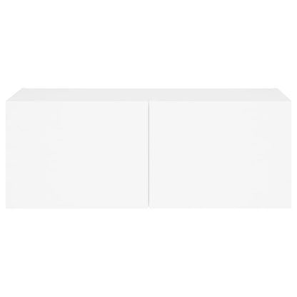 TV-Wandschrank mit LED-Leuchten Weiß 80x35x31 cm - Pazzar.ch