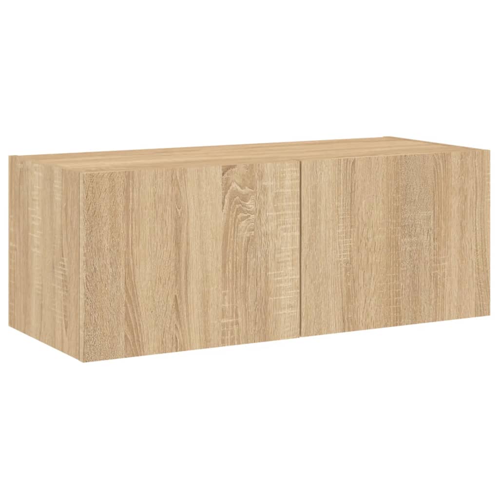 TV-Wandschrank mit LED-Leuchten Sonoma-Eiche 80x35x31 cm - Pazzar.ch