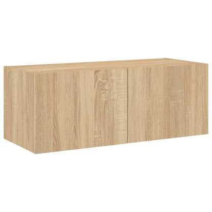 TV-Wandschrank mit LED-Leuchten Sonoma-Eiche 80x35x31 cm - Pazzar.ch