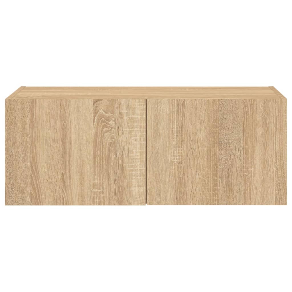 TV-Wandschrank mit LED-Leuchten Sonoma-Eiche 80x35x31 cm - Pazzar.ch