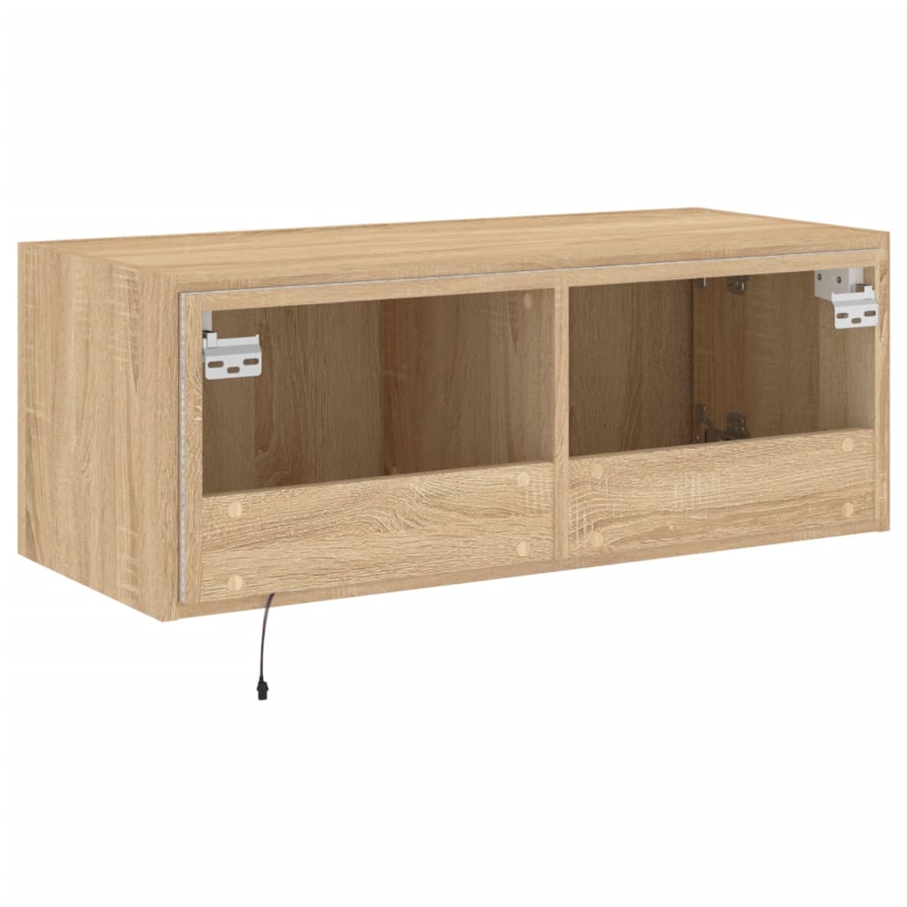 TV-Wandschrank mit LED-Leuchten Sonoma-Eiche 80x35x31 cm - Pazzar.ch