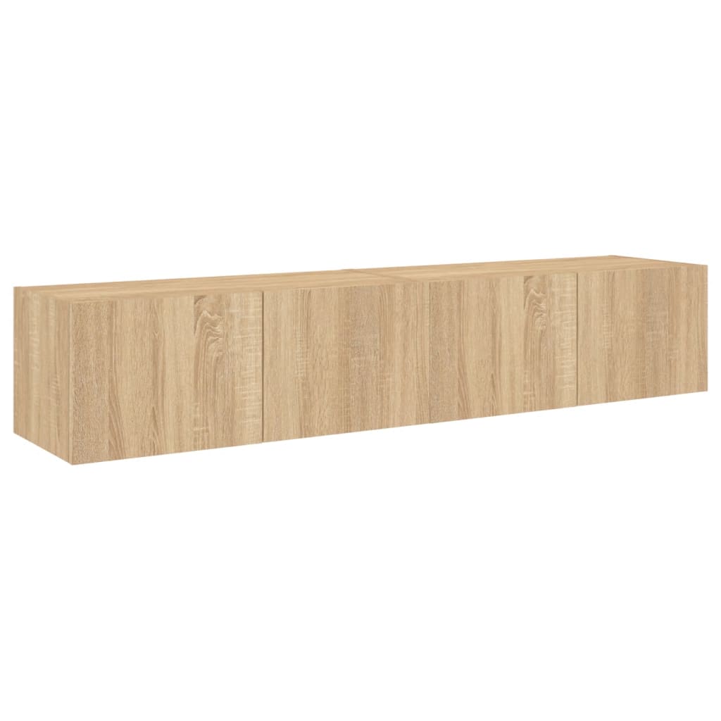 TV-Wandschränke mit LED-Leuchten 2 Stk. Sonoma-Eiche 80x35x31cm - Pazzar.ch