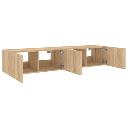 TV-Wandschränke mit LED-Leuchten 2 Stk. Sonoma-Eiche 80x35x31cm - Pazzar.ch