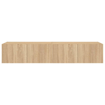 TV-Wandschränke mit LED-Leuchten 2 Stk. Sonoma-Eiche 80x35x31cm - Pazzar.ch