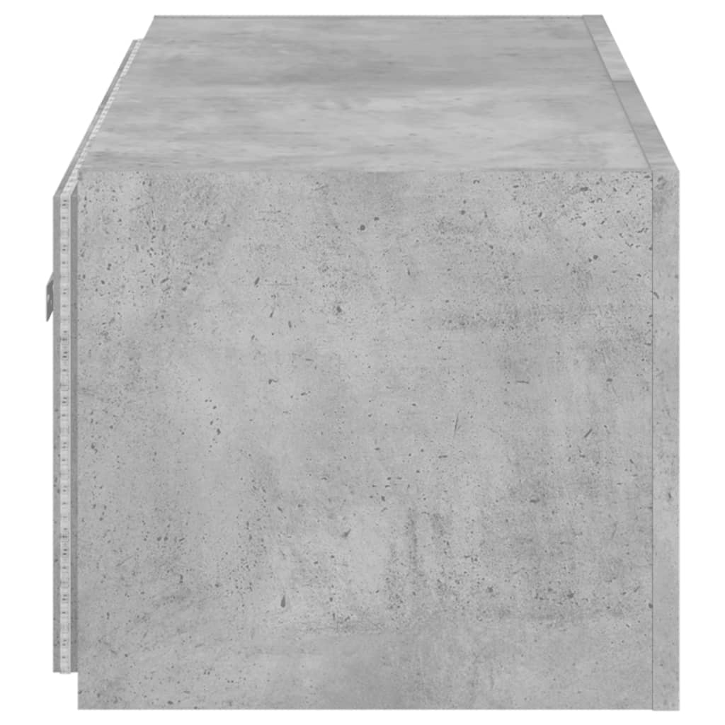 TV-Wandschrank mit LED-Leuchten Betongrau 80x35x31 cm - Pazzar.ch