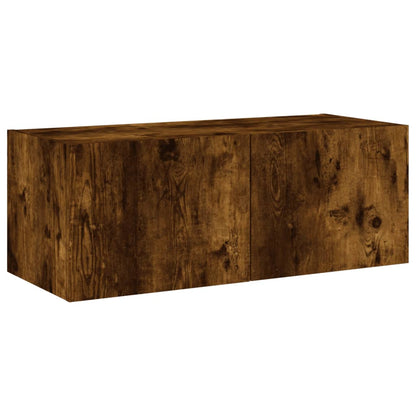 TV-Wandschrank mit LED-Leuchten Räuchereiche 80x35x31 cm - Pazzar.ch