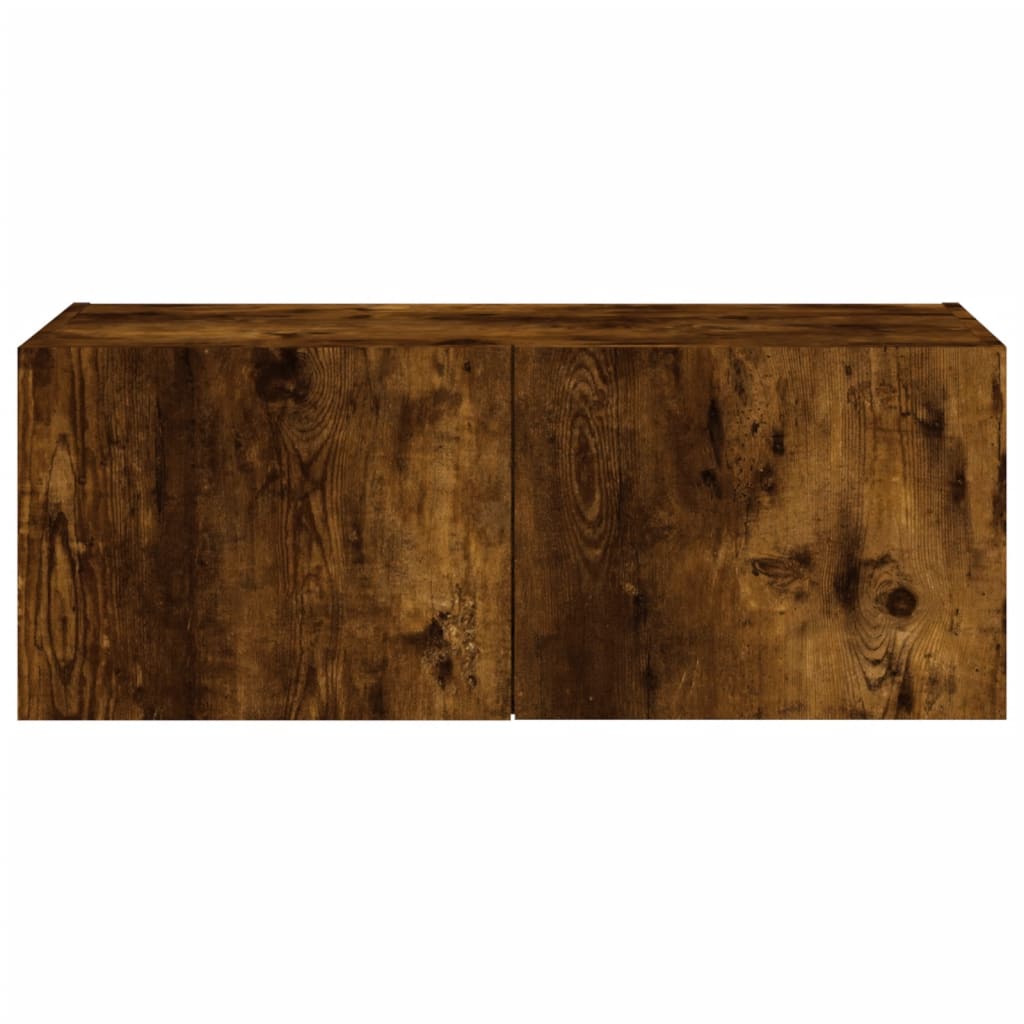 TV-Wandschrank mit LED-Leuchten Räuchereiche 80x35x31 cm - Pazzar.ch
