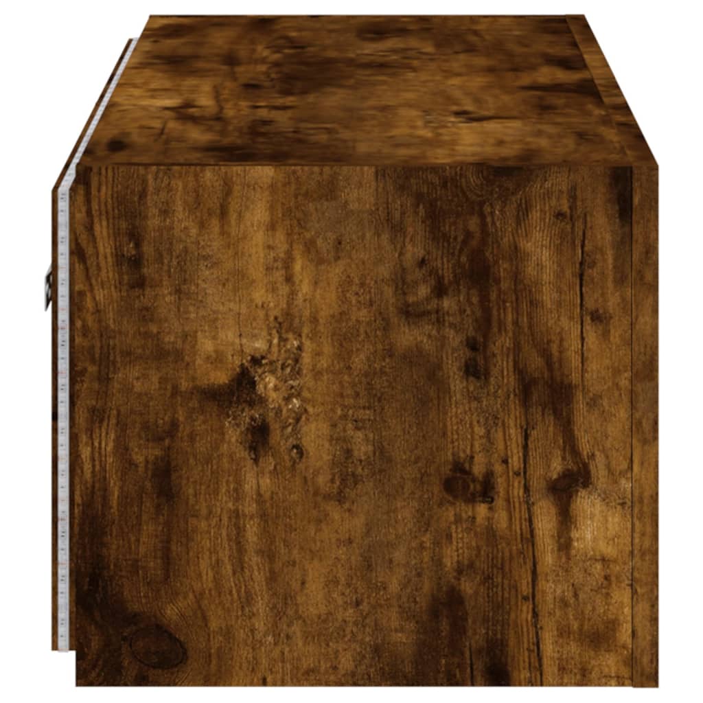 TV-Wandschrank mit LED-Leuchten Räuchereiche 80x35x31 cm - Pazzar.ch