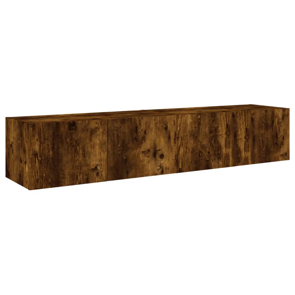 TV-Wandschränke mit LED-Leuchten 2 Stk. Räuchereiche 80x35x31cm - Pazzar.ch