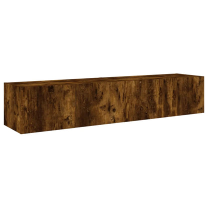 TV-Wandschränke mit LED-Leuchten 2 Stk. Räuchereiche 80x35x31cm - Pazzar.ch