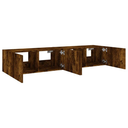 TV-Wandschränke mit LED-Leuchten 2 Stk. Räuchereiche 80x35x31cm - Pazzar.ch