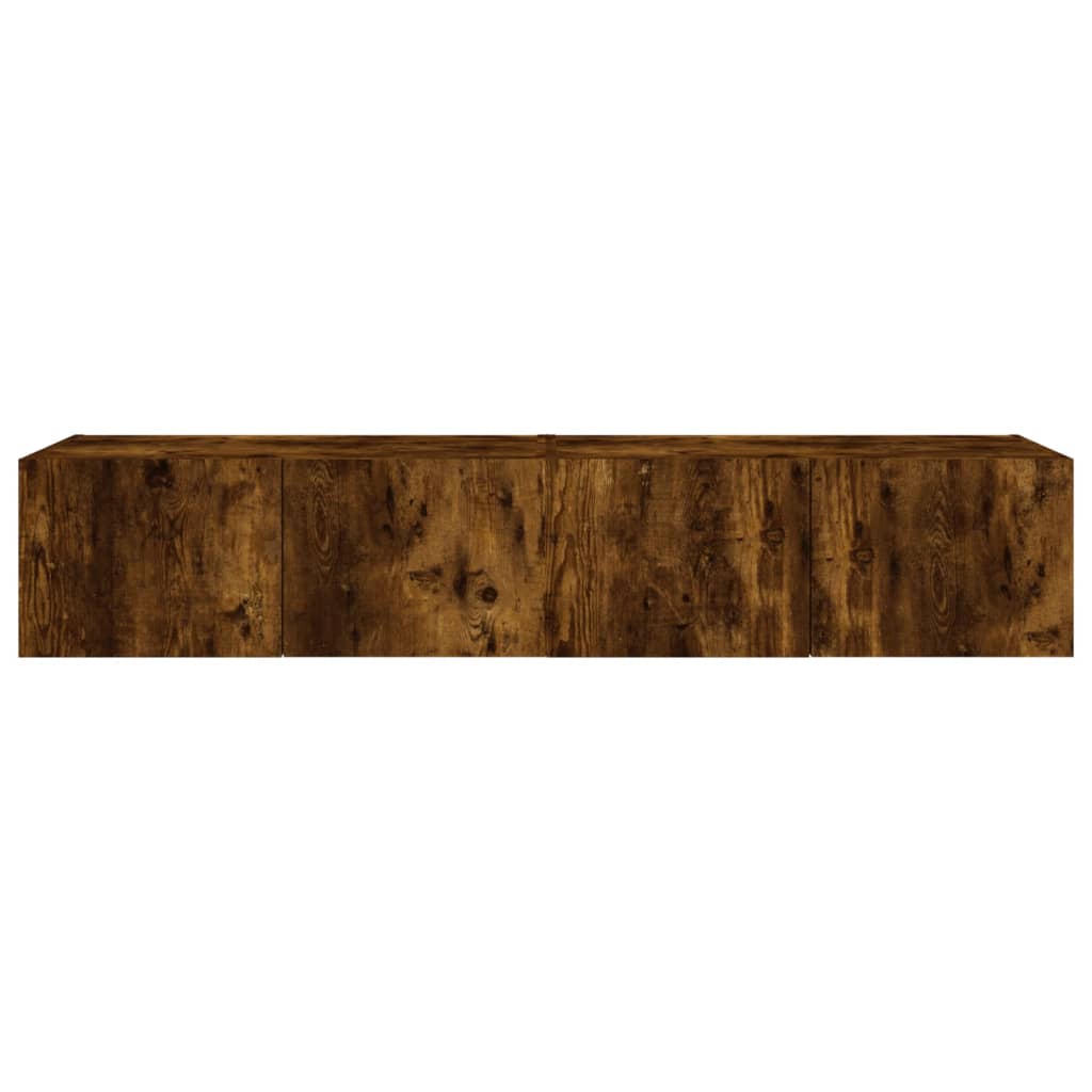 TV-Wandschränke mit LED-Leuchten 2 Stk. Räuchereiche 80x35x31cm - Pazzar.ch