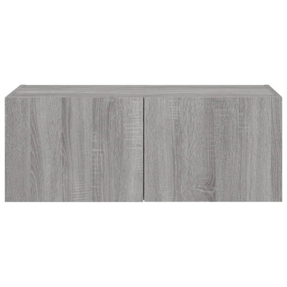 TV-Wandschrank mit LED-Leuchten Grau Sonoma 80x35x31 cm - Pazzar.ch