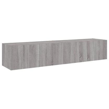 TV-Wandschränke mit LED-Leuchten 2 Stk. Grau Sonoma 80x35x31 cm - Pazzar.ch