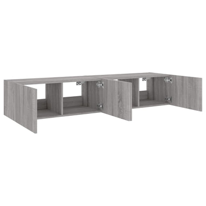 TV-Wandschränke mit LED-Leuchten 2 Stk. Grau Sonoma 80x35x31 cm - Pazzar.ch