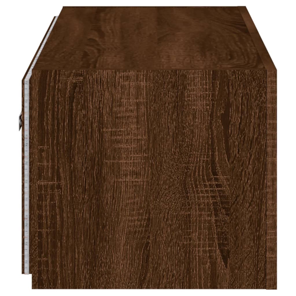 TV-Wandschrank mit LED-Leuchten Braun Eichen-Optik 80x35x31 cm - Pazzar.ch