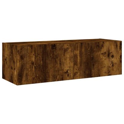 TV-Wandschrank mit LED-Leuchten Räuchereiche 100x35x31 cm - Pazzar.ch