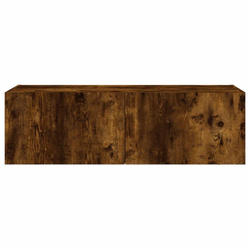 TV-Wandschrank mit LED-Leuchten Räuchereiche 100x35x31 cm - Pazzar.ch