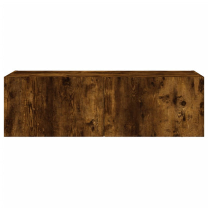 TV-Wandschrank mit LED-Leuchten Räuchereiche 100x35x31 cm - Pazzar.ch