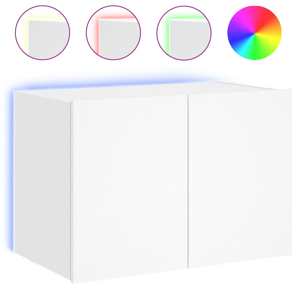 TV-Wandschrank mit LED-Leuchten Weiß 60x35x41 cm - Pazzar.ch