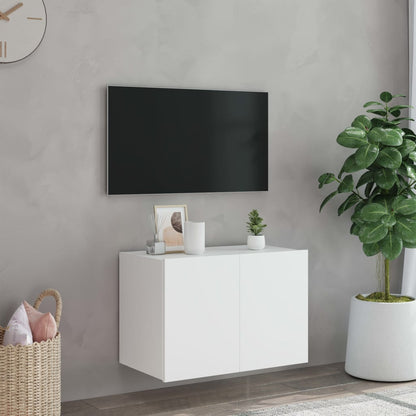 TV-Wandschrank mit LED-Leuchten Weiß 60x35x41 cm - Pazzar.ch