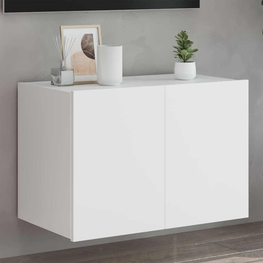 TV-Wandschrank mit LED-Leuchten Weiß 60x35x41 cm - Pazzar.ch