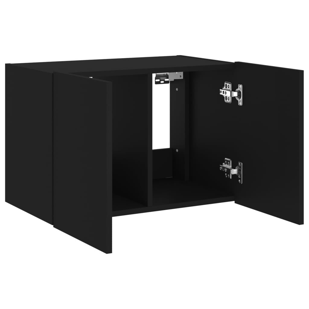 TV-Wandschrank mit LED-Leuchten Schwarz 60x35x41 cm - Pazzar.ch